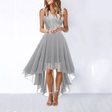 Sexy lace splicing chiffon dress gown dinner dress