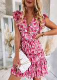 Showy Print Sleeveless Mini Dress