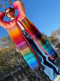 Rainbow Striped Knit Cardigan