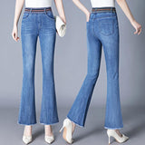 Surgical high stretch shiny silver wire flares jeans