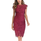 Solid Color Lace Slim Fit Hip Sexy Dress