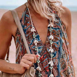 Printed Halter V-neck Bohemian Dress