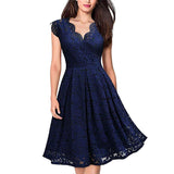 Vintage lace V-neck dress