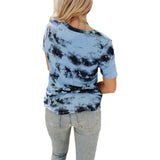 V-Neck Loose Tie-Dye Short-Sleeved Chic T-Shirt