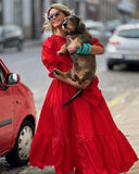 Pure Red Elegant Maxi Dress