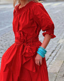 Pure Red Elegant Maxi Dress