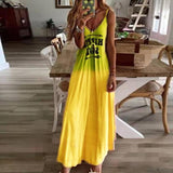 Slim Slim Letter Print Long Dress