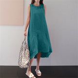 Sleeveless Loose Cotton Linen Dress