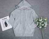 Side Pocket Zip Front Fitted Hoodie Sweater