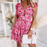 Showy Print Sleeveless Mini Dress