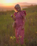 Red Plaid Elegant Buckle Sleeveless Dress