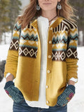 Yellow Long Sleeve Print Sweater