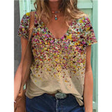 V-neck Floral Print Top