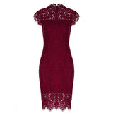 Solid Color Lace Slim Fit Hip Sexy Dress