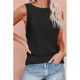 Waffle Deep V Neck Backless Top