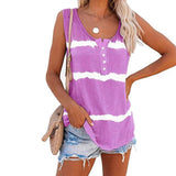 Striped-print Button Vest