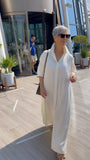 Pure White Soft Shirt Long Dress