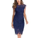 Solid Color Lace Slim Fit Hip Sexy Dress