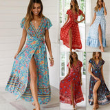 Women's Holiday Print Sexy Long Dress