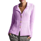 Shrunken Button Up V-Neck Cardigan Sweater