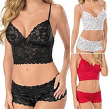 Sexy transparent sling three-point breast wrap lace underwear panty set