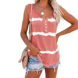 Striped-print Button Vest