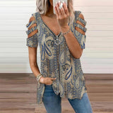 Retro Print Short Sleeve Top