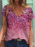 V-neck Floral Print Top