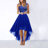 Sexy lace splicing chiffon dress gown dinner dress