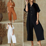 Pure Cotton Loose Jumpsuit