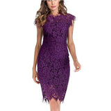 Solid Color Lace Slim Fit Hip Sexy Dress