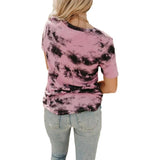 V-Neck Loose Tie-Dye Short-Sleeved Chic T-Shirt