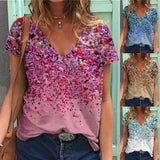 V-neck Floral Print Top