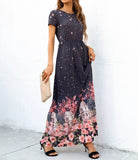 Short sleeved floral print dress