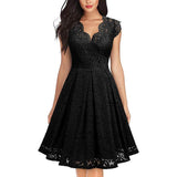 Vintage lace V-neck dress