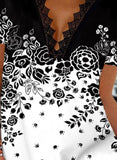 White and Black Ombre Rain Lace Top