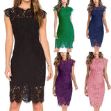 Solid Color Lace Slim Fit Hip Sexy Dress