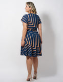 Viscolycra Knit Geometric Print Dress