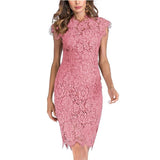 Solid Color Lace Slim Fit Hip Sexy Dress