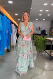 Sleeveless V-neck Floral Maxi Dress