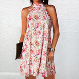 Stylish Floral Print Sleeveless Mini Dress