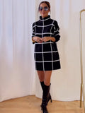 Printed Long Sleeve Mini Dress