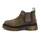 Round Toe Frosted Leather Thick Sole Martin Boots