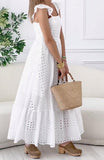 Pure white halter mesh dress