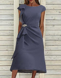 Round Neck Midi Dress